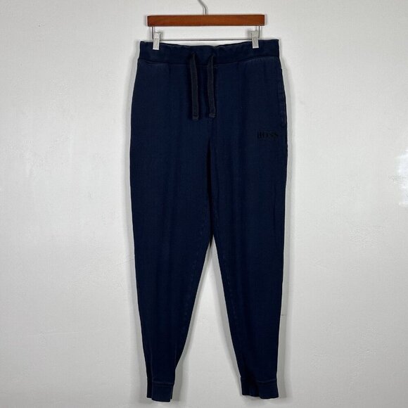 BOSS Hugo Boss Track Suit Mens M Hoodie Pants Navy Blue Logo Activewear - Picture 8 of 16